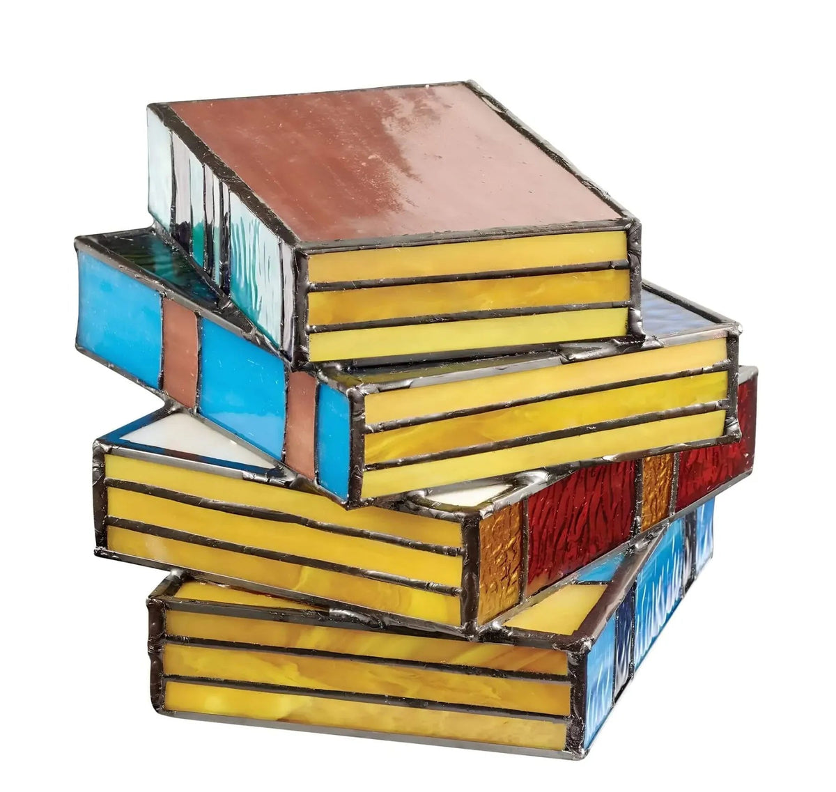 Handcrafted Stained Glass Book Lamp - Warm Ambient Glow