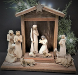 Handmade Nativity Collection - 20-Piece Barn Wood Set