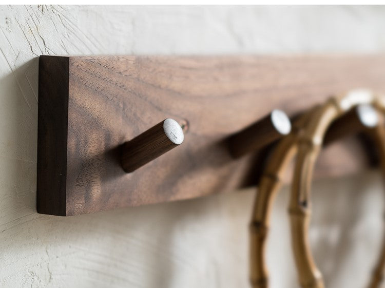 Handmade Wooden Coat Rack - Wall Mounted Japandi Design
