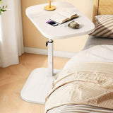 Height-Adjustable Small Side Table with Wooden Top - Versatile Bedside & Living Room Use
