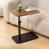 Height-Adjustable Small Side Table with Wooden Top - Versatile Bedside & Living Room Use