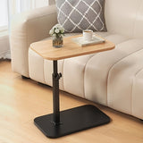 Height-Adjustable Small Side Table with Wooden Top - Versatile Bedside & Living Room Use