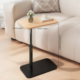 Height-Adjustable Small Side Table with Wooden Top - Versatile Bedside & Living Room Use