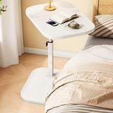Height-Adjustable Small Side Table with Wooden Top - Versatile Bedside & Living Room Use
