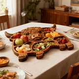 Highland Kitchen - Rustic Solid Wood Sausage Board with Cow Motif