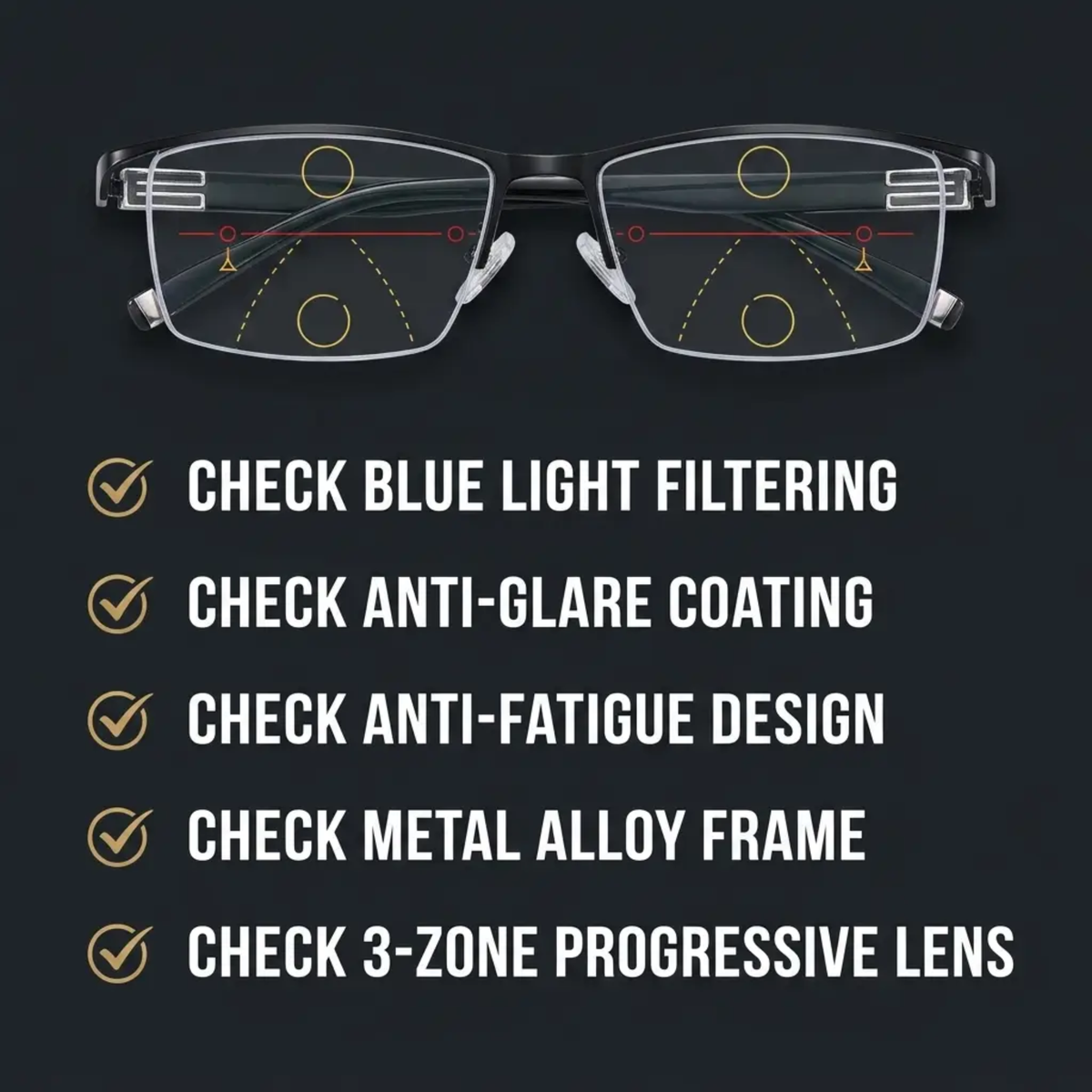 Intelligent Progressive Glasses - Multifocal Three-Zone Lenses