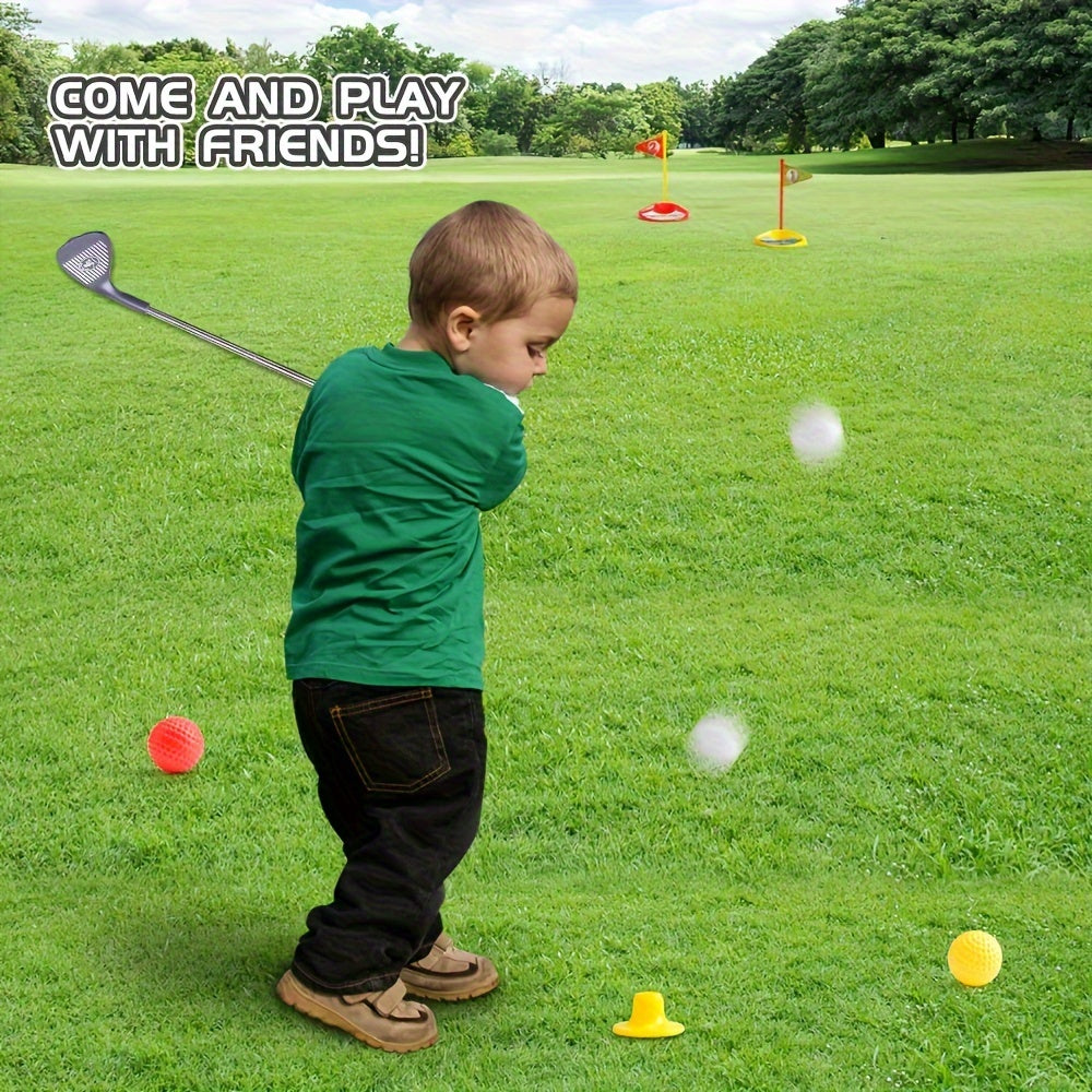 Kids Golf Set - Adjustable Clubs, Balls & Goals for Ages 3-8