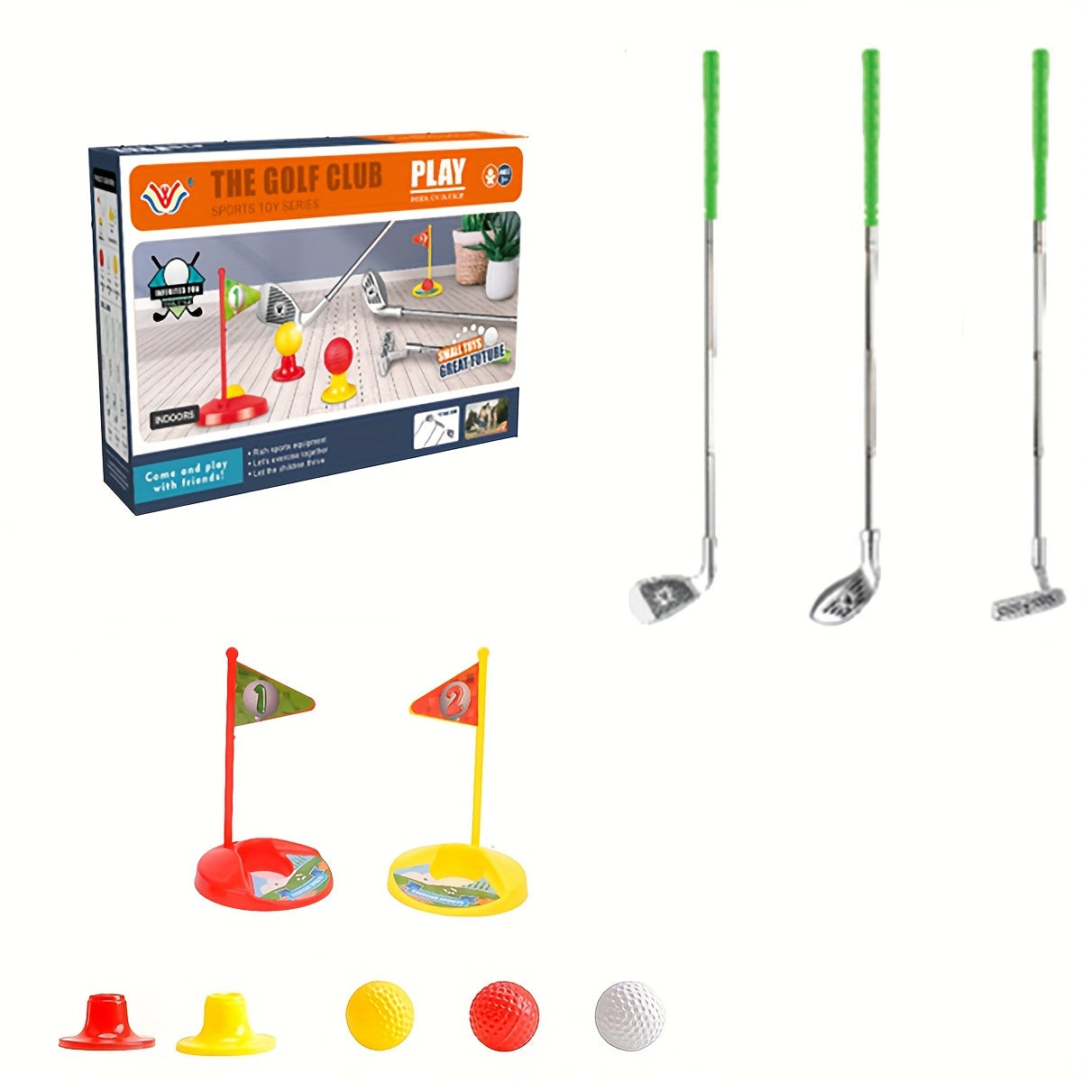 Kids Golf Set - Adjustable Clubs, Balls & Goals for Ages 3-8