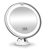 LED Magnifying Makeup Mirror - 10x Magnification & 360° Rotation