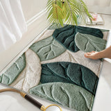Leaf Bath Mat - Soft Microfiber with Non-Slip Backing