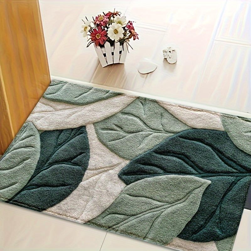 Leaf Bath Mat - Soft Microfiber with Non-Slip Backing