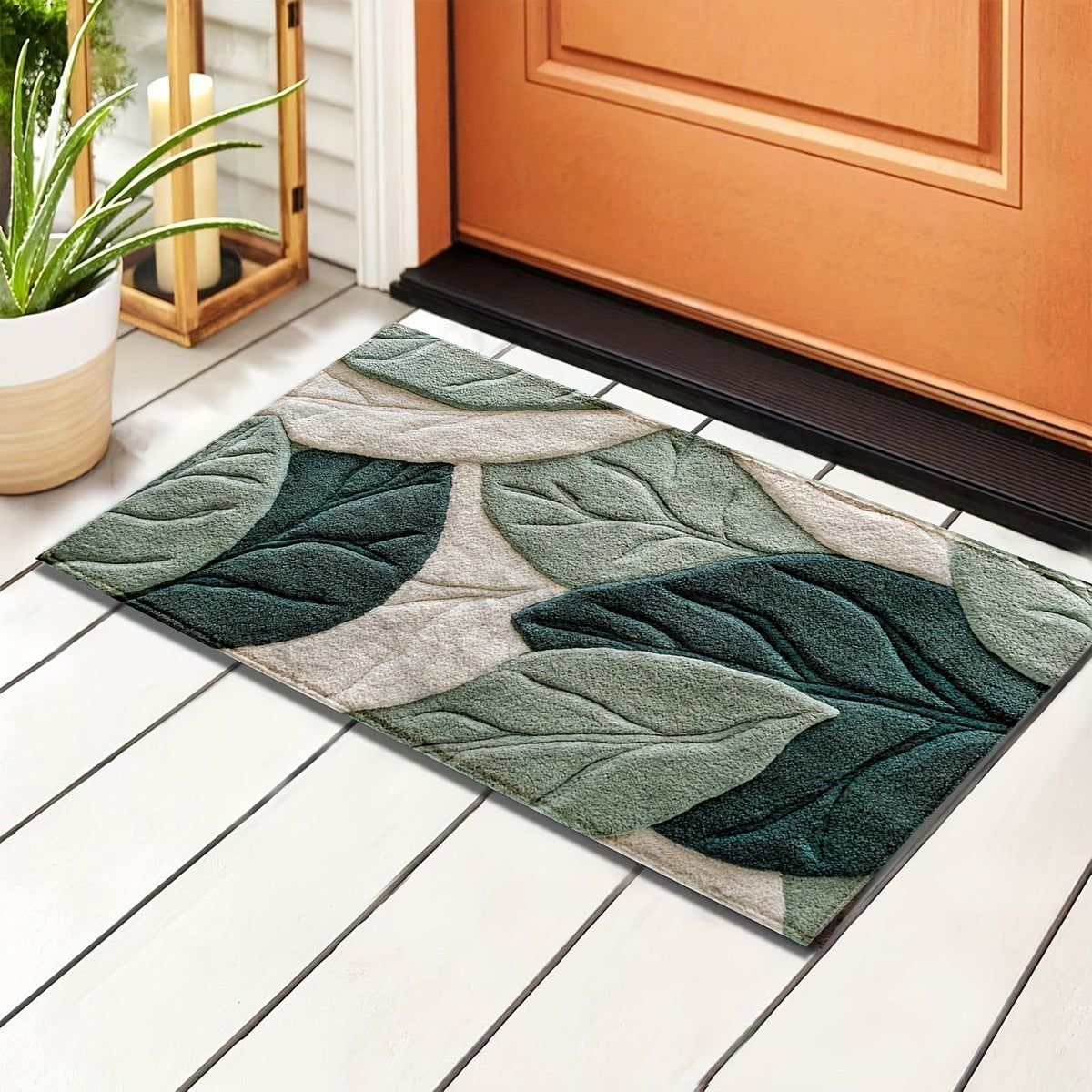Leaf Bath Mat - Soft Microfiber with Non-Slip Backing
