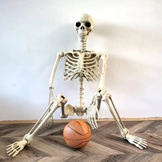Life-Size Halloween Skeleton Decoration - Posable Figure for Spooky Displays