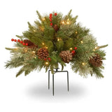 Lifelike Pre-Lit Artificial Christmas Tree Urn Filler with LED Lights