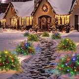 Lifelike Pre-Lit Artificial Christmas Tree Urn Filler with LED Lights