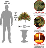 Lifelike Pre-Lit Artificial Christmas Tree Urn Filler with LED Lights