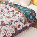 Liora Vintage Reversible Soft Cotton Blanket with Floral Design