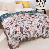 Liora Vintage Reversible Soft Cotton Blanket with Floral Design