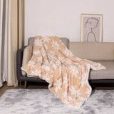 Luxurious Red Wool Blanket Throw - Soft Fleece & Snowflake Design