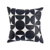 Luxury Faux Leather Sofa Cushion Cover - Embroidered 18x18