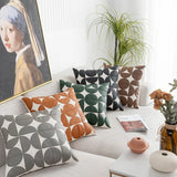Luxury Faux Leather Sofa Cushion Cover - Embroidered 18x18