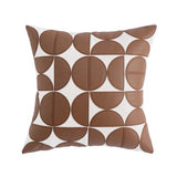Luxury Faux Leather Sofa Cushion Cover - Embroidered 18x18