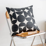 Luxury Faux Leather Sofa Cushion Cover - Embroidered 18x18