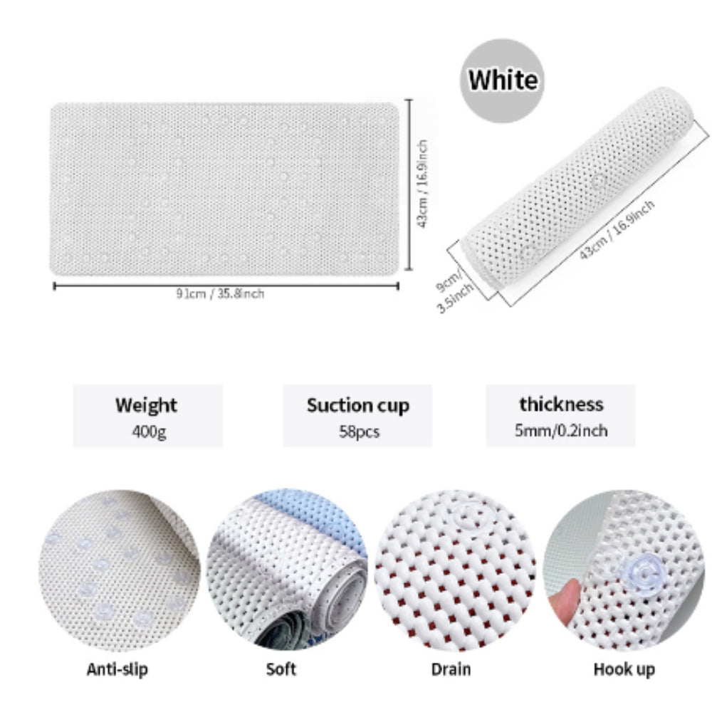 Luxury Non-Slip Bath Mat with Soft Foam Cushioning - Quick-Drying Bathroom Mats