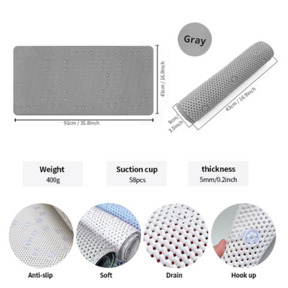 Luxury Non-Slip Bath Mat with Soft Foam Cushioning - Quick-Drying Bathroom Mats