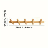 Maeve - Solid Oak Wall Rack with 4 or 5 Pegs