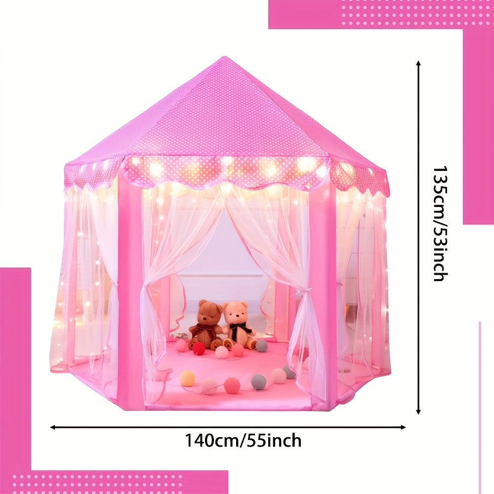 Magical Princess Play Tent with Star Lights for Kids