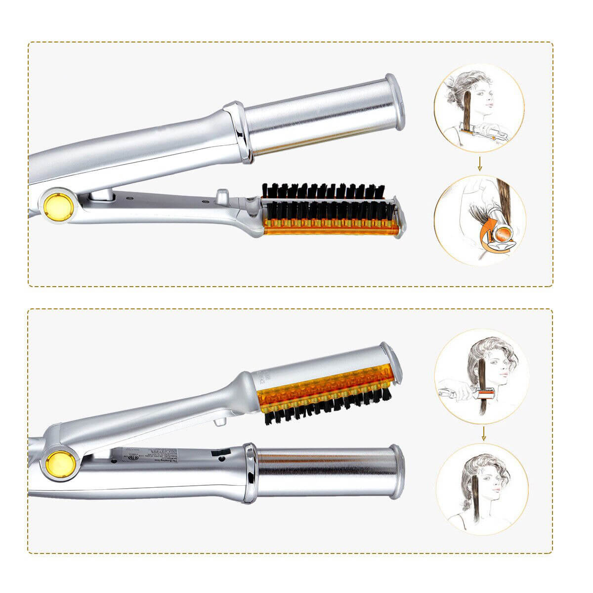 Max Prime - 2-in-1 Hair Styler & Rotating Curling Iron