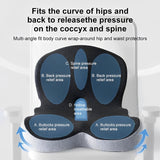 Memory Foam Seat Cushion with Lumbar Support - Ergonomic Design