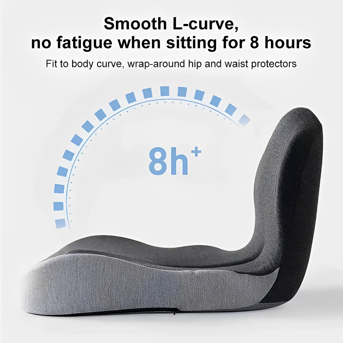 Memory Foam Seat Cushion with Lumbar Support - Ergonomic Design