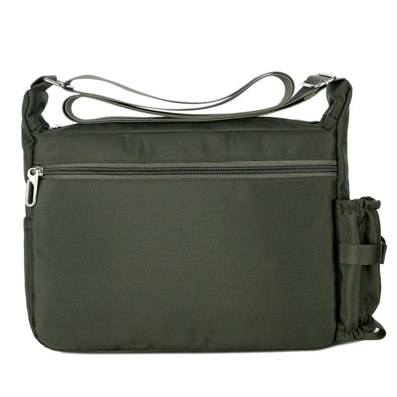 Minimalist Mens Messenger Bag with Water Bottle Holder