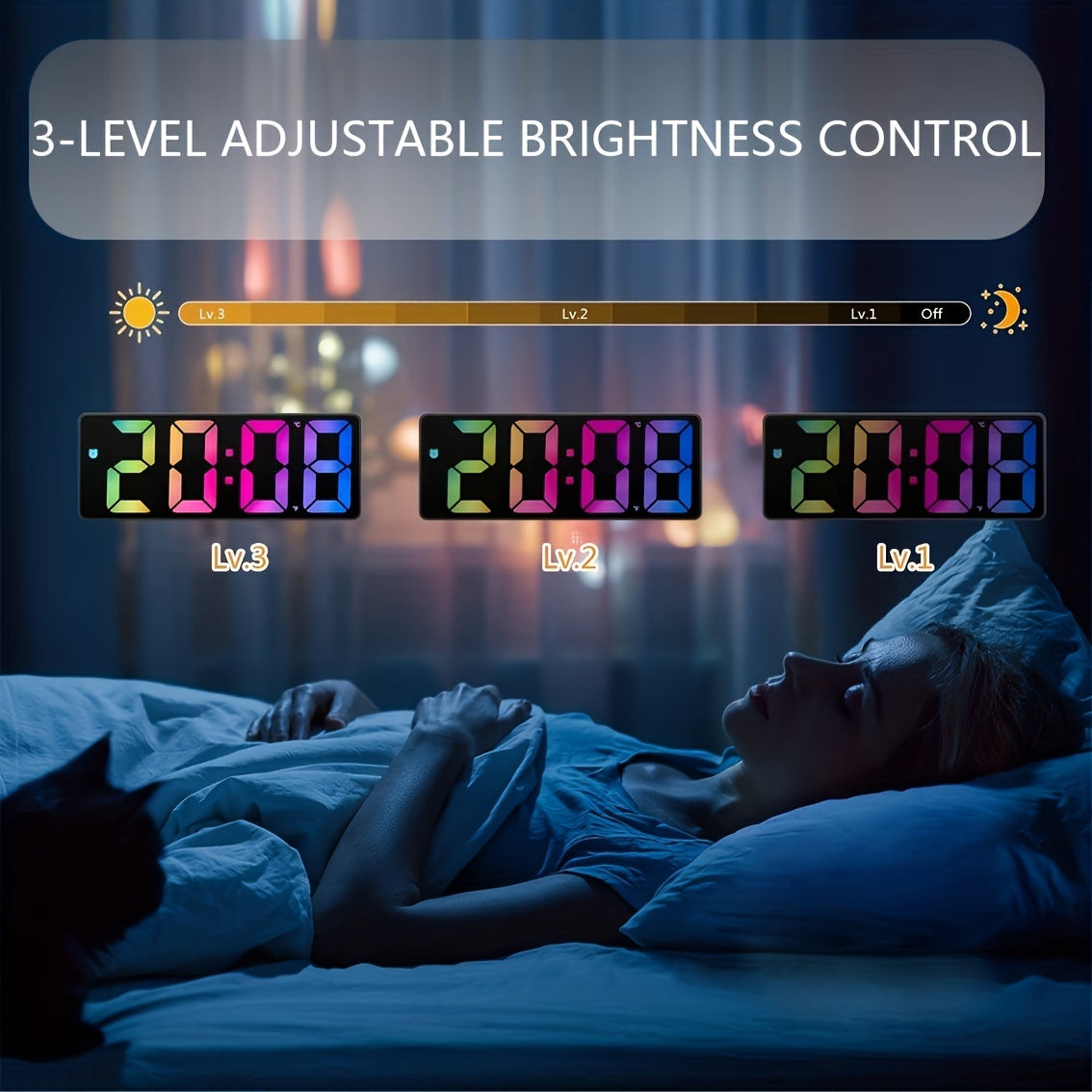 Mira - LED Silent Alarm Clock with Sound Detection & Adjustable Brightness