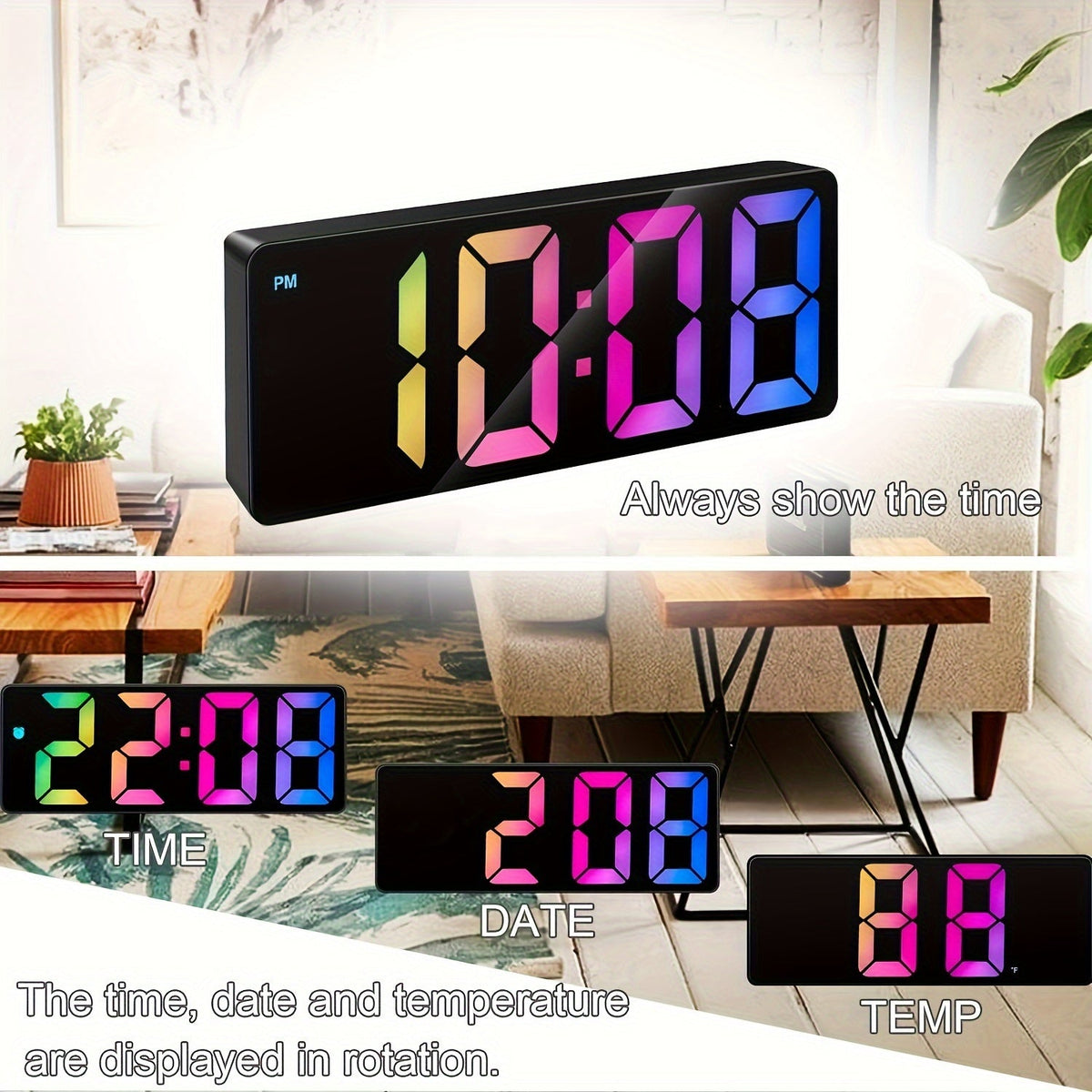 Mira - LED Silent Alarm Clock with Sound Detection & Adjustable Brightness