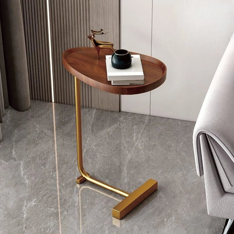 Modern C-Shaped Side Table - Portable Small Bedside End Table