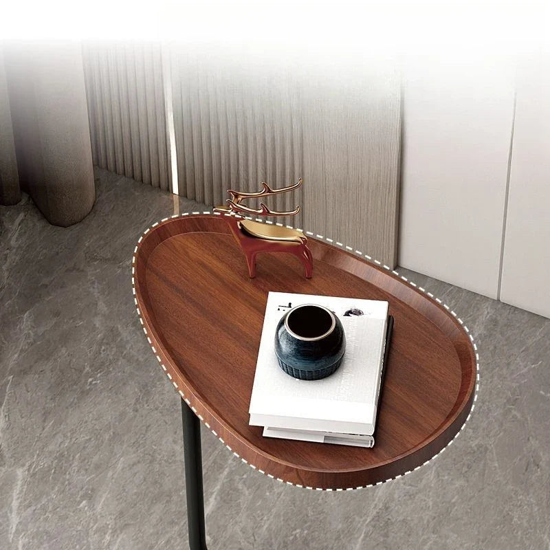 Modern C-Shaped Side Table - Portable Small Bedside End Table