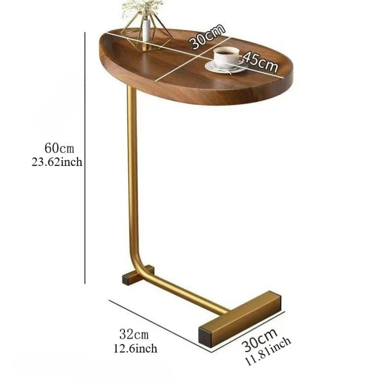 Modern C-Shaped Side Table - Portable Small Bedside End Table