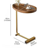 Modern C-Shaped Side Table - Portable Small Bedside End Table