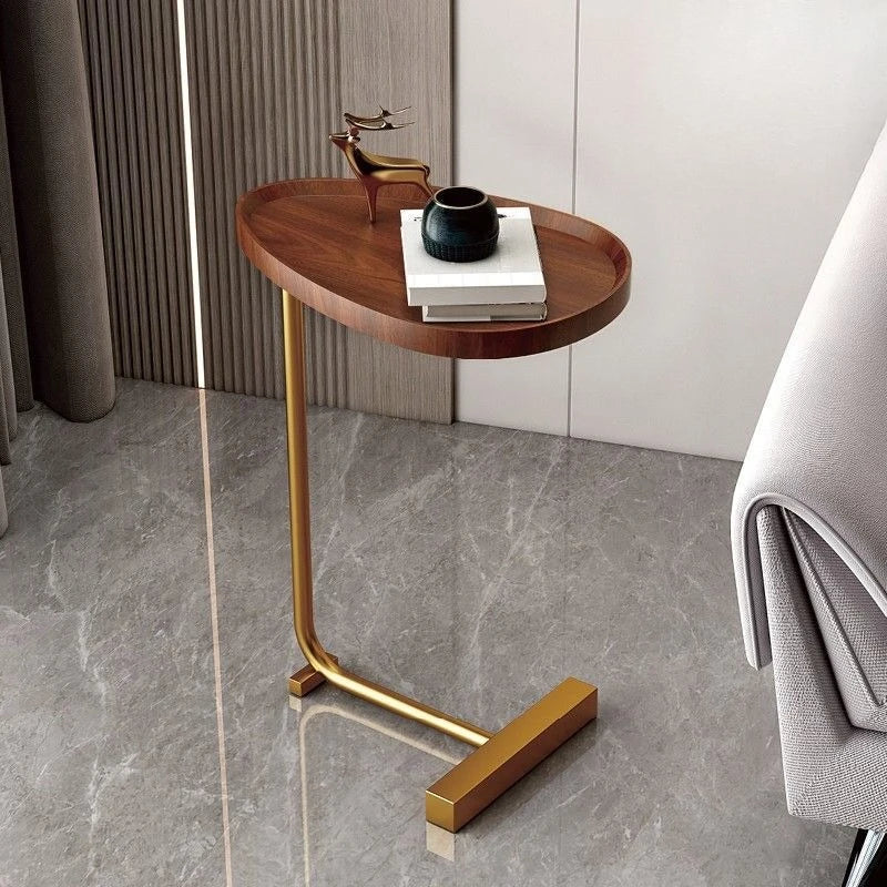 Modern C-Shaped Side Table - Portable Small Bedside End Table