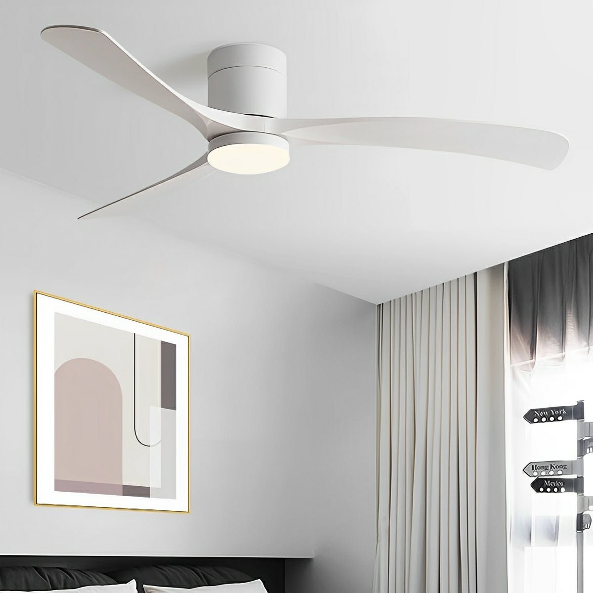 Modern Ceiling Fan with Dimmable Light & Remote Control - 6 Speeds