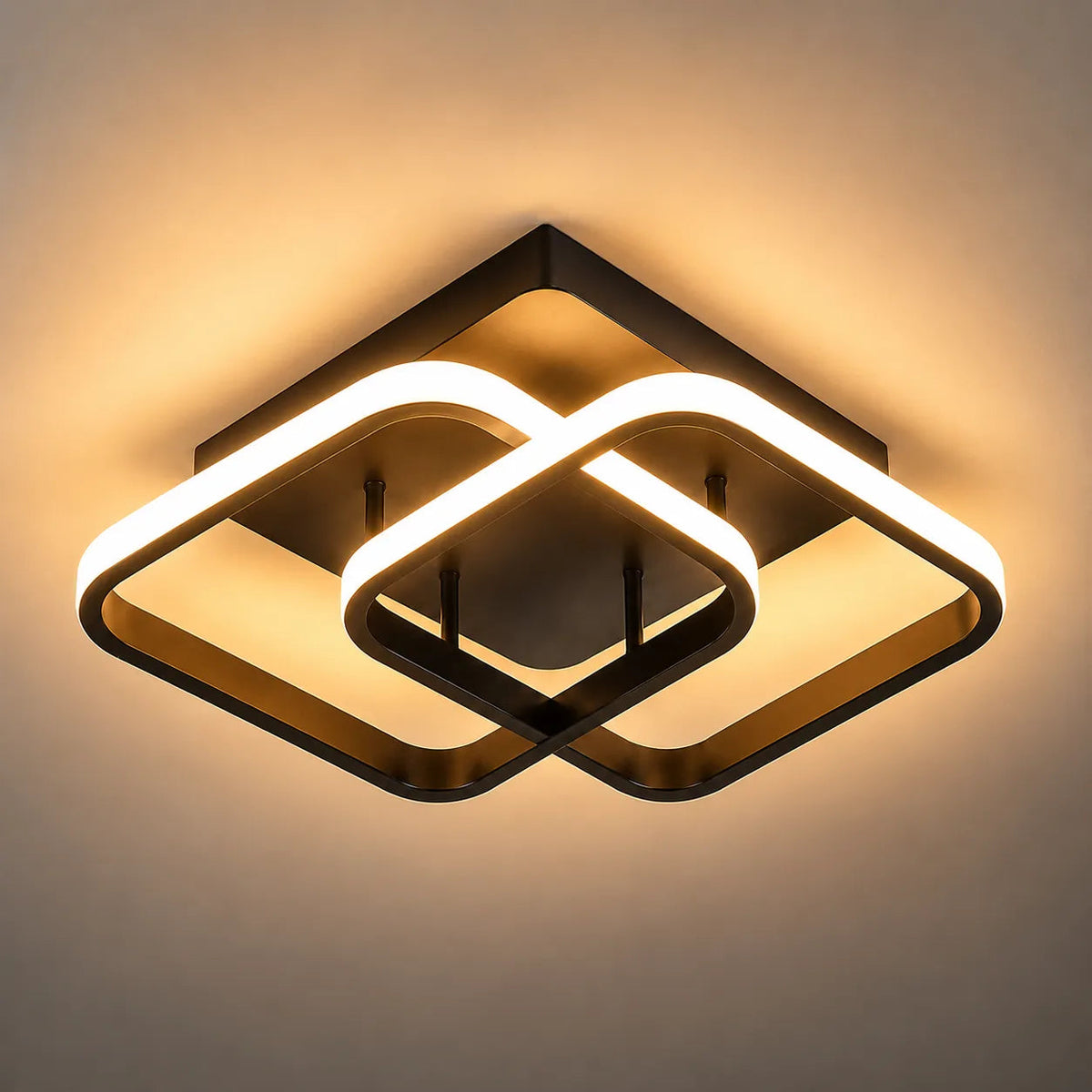 Modern LED Flush Mount Ceiling Light - 3-Color Double Ring Fixture