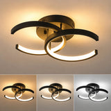 Modern LED Flush Mount Ceiling Light - 3-Color Double Ring Fixture