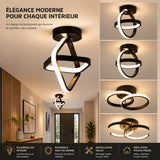 Modern LED Flush Mount Ceiling Light - 3-Color Double Ring Fixture
