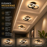 Modern LED Flush Mount Ceiling Light - 3-Color Double Ring Fixture