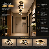 Modern LED Flush Mount Ceiling Light - 3-Color Double Ring Fixture