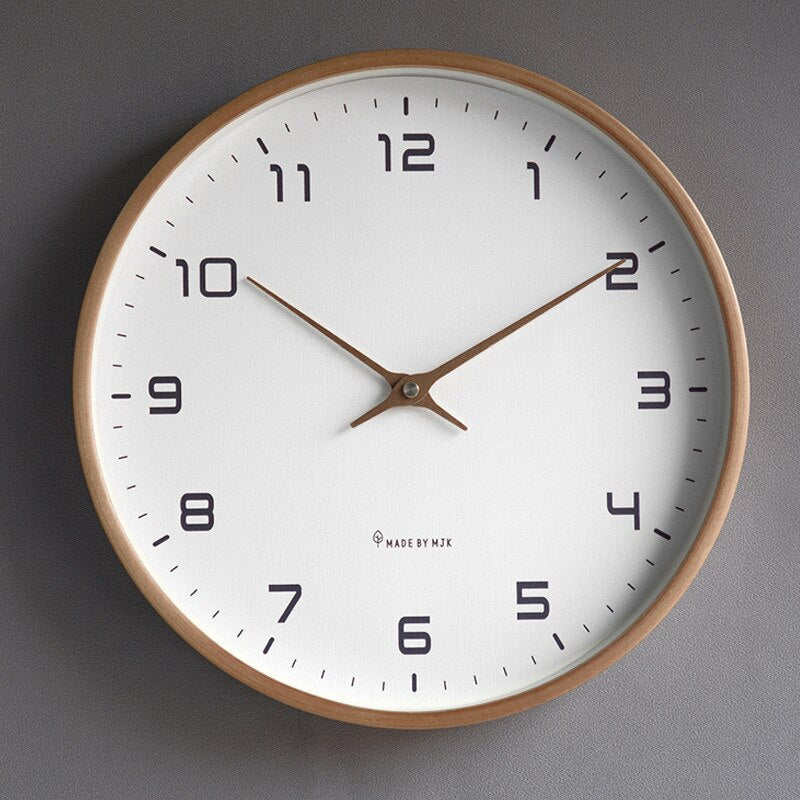 Modern Wall Clock - Scandinavian Wooden Design with Minimalist Aesthetic