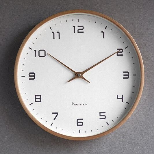Modern Wall Clock - Scandinavian Wooden Design with Minimalist Aesthetic
